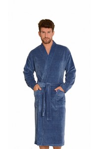 Enrico bathrobe men's with pleat m-2xl, De Lafense 591