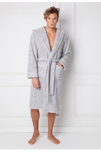 Alexander, bathrobe male long with hood, Aruelle