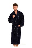 Twin frotte bathrobe male long with collar, De Lafense 803