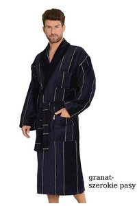 Twin frotte bathrobe male long with collar, De Lafense 803