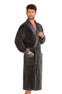 Bonjur bathrobe male long with collar, De Lafense 773