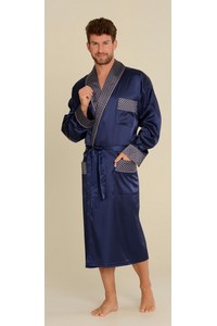 Bathrobe male satin with collar, De Lafense 940