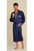 Bathrobe male satin with collar, De Lafense 940