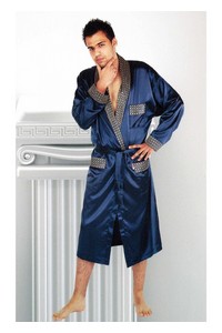 Bathrobe male satin with collar, De Lafense 940