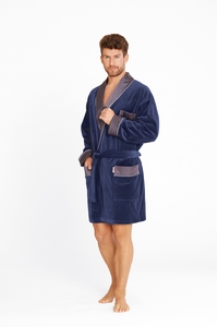 Bonjur szlafrok m�ski kr�tki z ko�nierzem, De Lafense 772