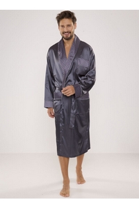Bathrobe male satin with collar, De Lafense 940
