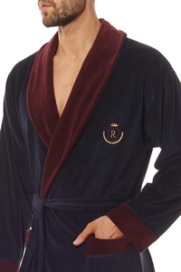 Bathrobe male welurowy short L&L 9101 BJ