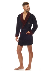 Bathrobe male welurowy short L&L 9101 BJ