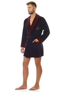 Bathrobe male welurowy short L&L 9101 BJ