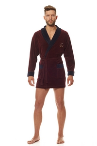 Bathrobe male welurowy short L&L 9101 BJ