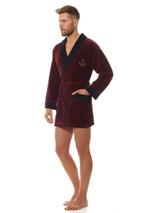 Bathrobe male welurowy short L&L 9101 BJ