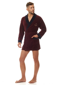 Bathrobe male welurowy short L&L 9101 BJ