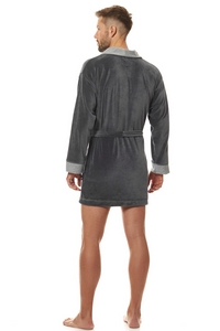 Bathrobe male welurowy short L&L 9101 BJ